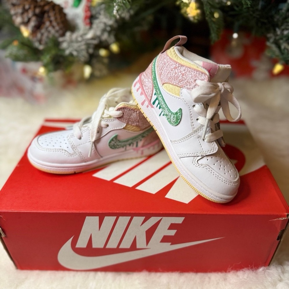 Nike Air Jordan 1 Mid SE (PS) Ice Cream Paint Drip size 13c